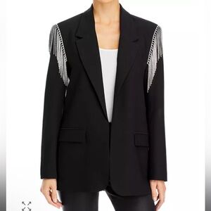 BB Dakota Elegant Black Blazer with Crystal Embellishments